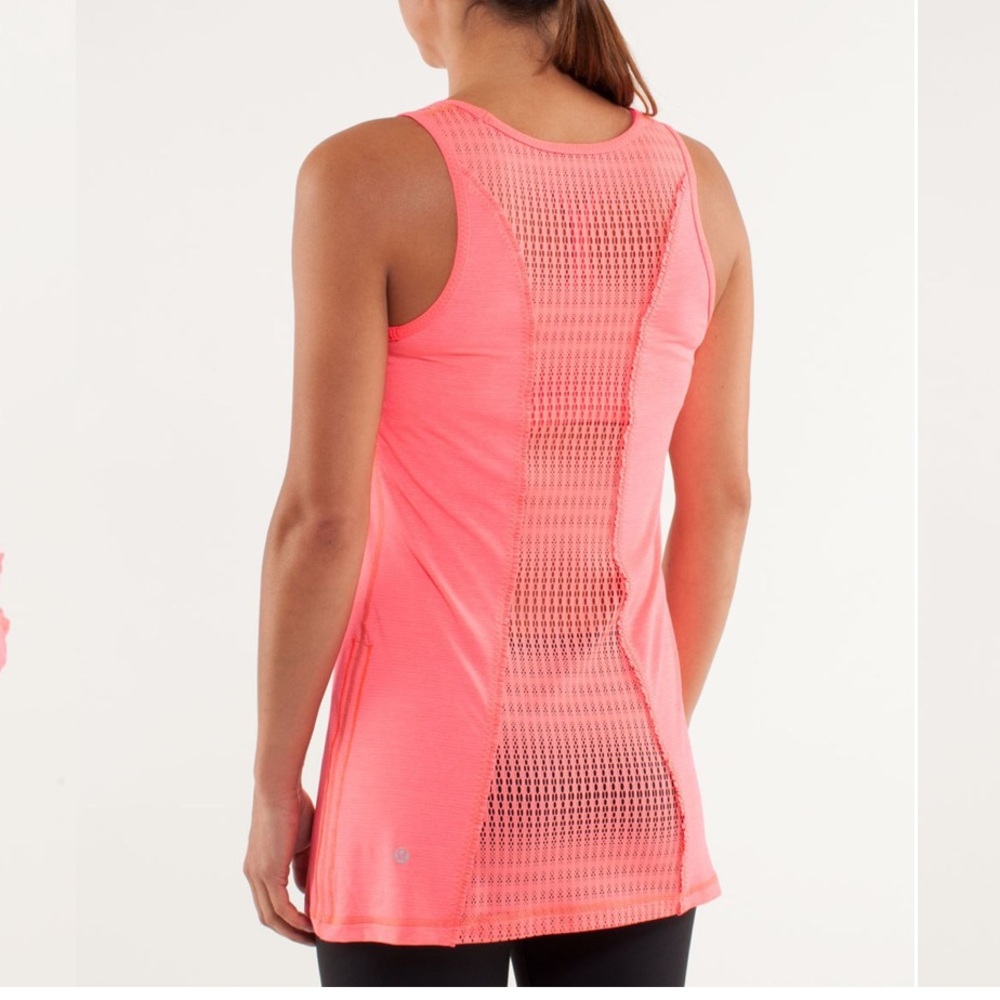 lululemon athletica Coral Pink Mesh-Back Tank Top